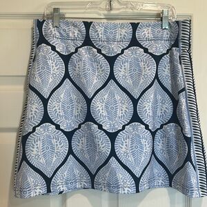 Gretchen Scott Large Blue/White Golf Tennis stretch skirt skort